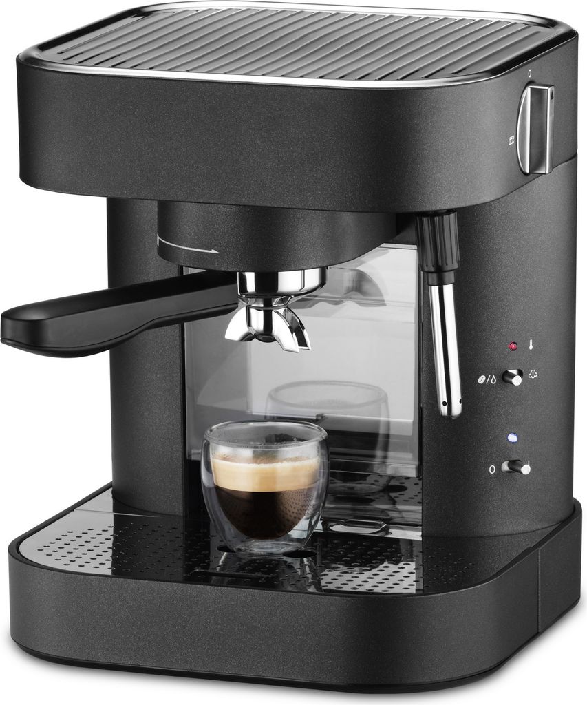 Trisa Electronics Trisa Espresso Perfetto - Espresso machine - 1.5 l - Coffee pod - Ground coffee - 1275 W - Black - Stainless steel