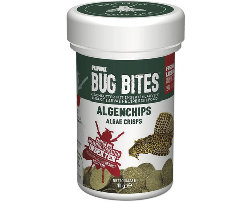 Fluval Bug Bites Algae Wafers 100 ml dry aquarium food, algae chips with a high insect content