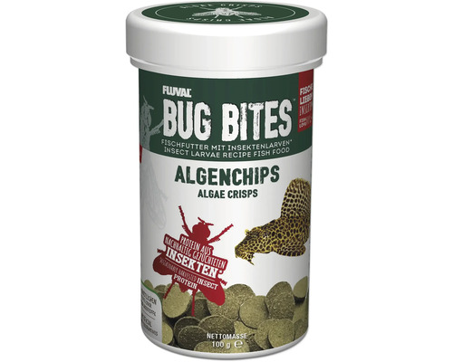 Fluval Bug Bites Algae Wafers 250 ml dry aquarium food, algae chips with a high insect content