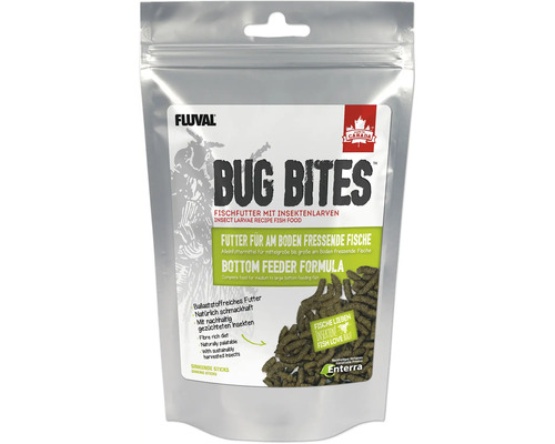 Fluval Bug Bites Dry Aquarium Food for Bottom Feeders, 130g Sticks for bottom-feeding fish with a high insect content