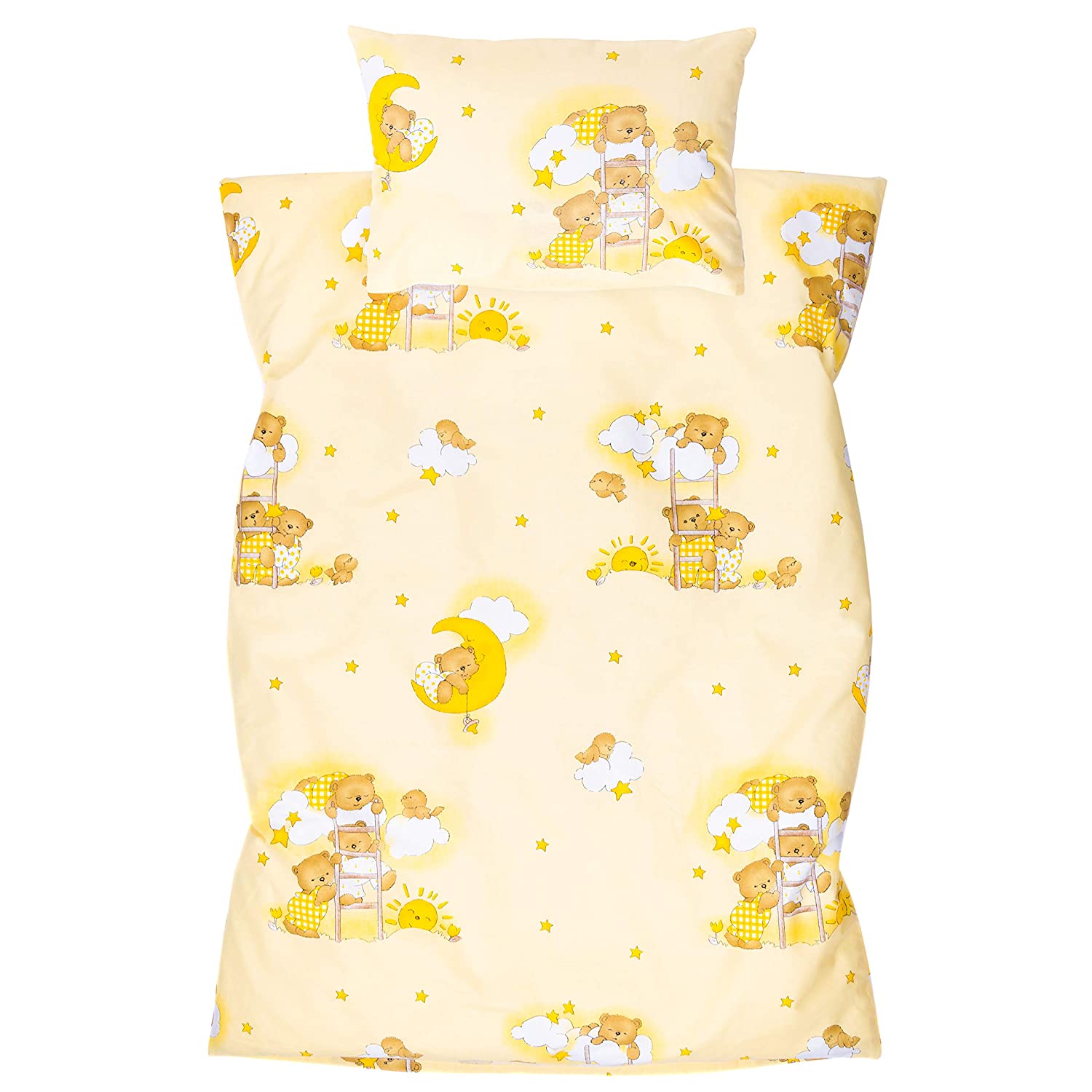 Amilian Children\'s Bed Linen, 2-Piece Set, 100% Cotton Baby Bedding Set for Baby, Duvet Cover 100 x 135 cm, Pillowcase 40 x 60 cm, with Envelope Closure