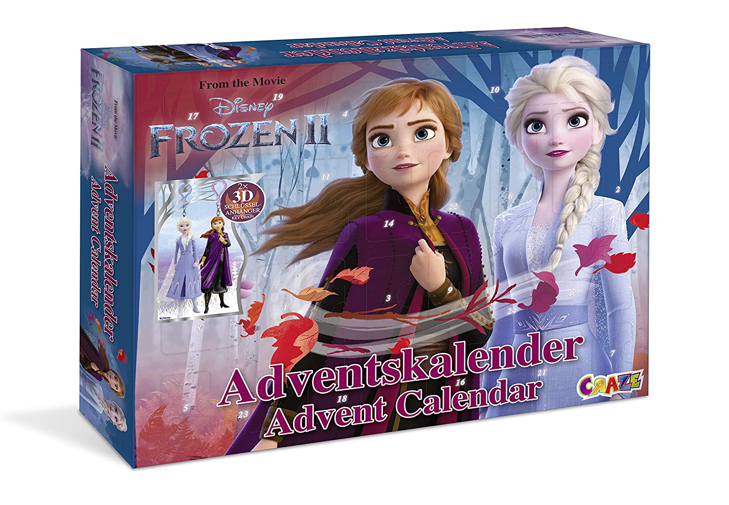Craze Toys 19511 Craze Advent Calendar Frozen 2 19511, Multi-Coloured