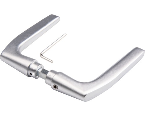 Alberts Door handle set for round arched gates, aluminum silver anodized 56x115 mm