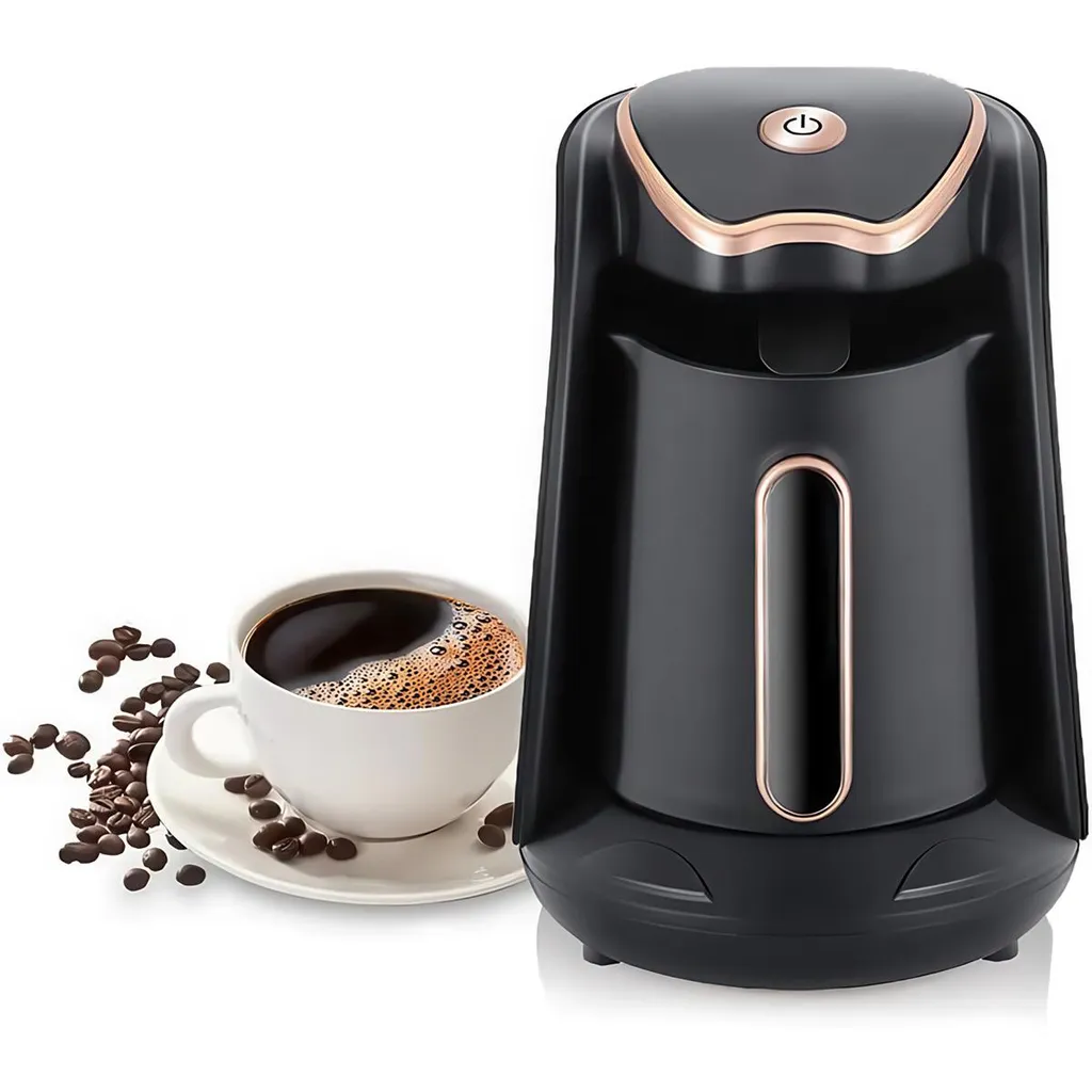 Slyrun Turkish coffee maker, electric Turkish coffee maker, 600 W, 300 ml, 4 cups, with anti-overflow and anti-dry burning features