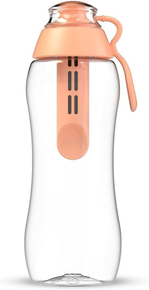 DAFI Water Bottle with Filter 0.3 L Peach Fuzz - BPA-Free Water Bottle with Water Filter, Sports Bottle with Filtered Water for Travel, Filter Bottle Outdoor + Activated Carbon Filter Water Bottle