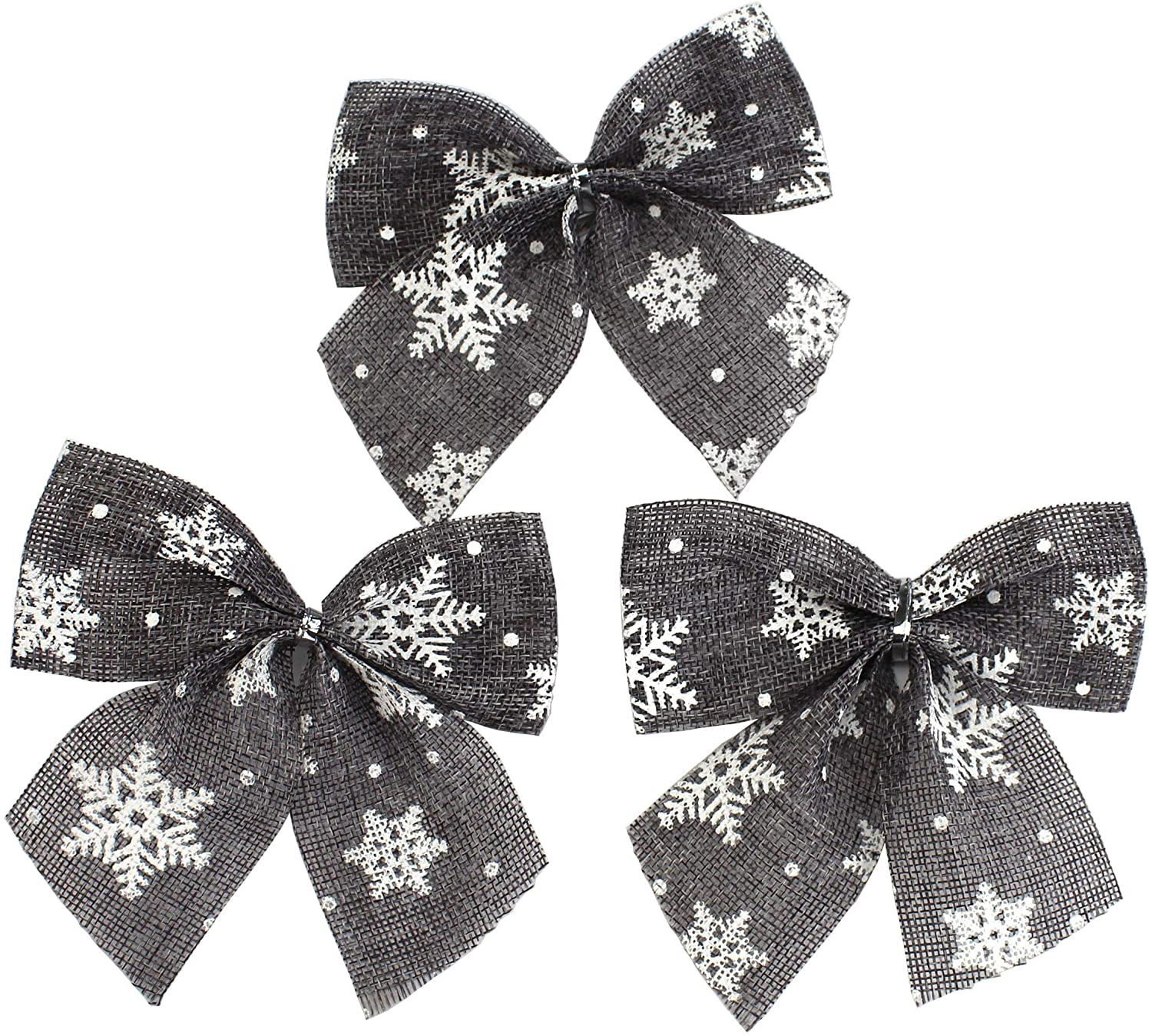 Gallery Of Daro Deko Jute Bow Grey With Snowflakes