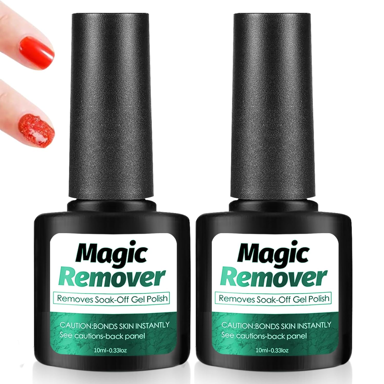 Yagaspantery 2 x 10 ml Professional Nail Polish Remover, Gel Remover for Nails, Remove Gel Nails Easily and Quickly, for Professional Nail Salons, Grey