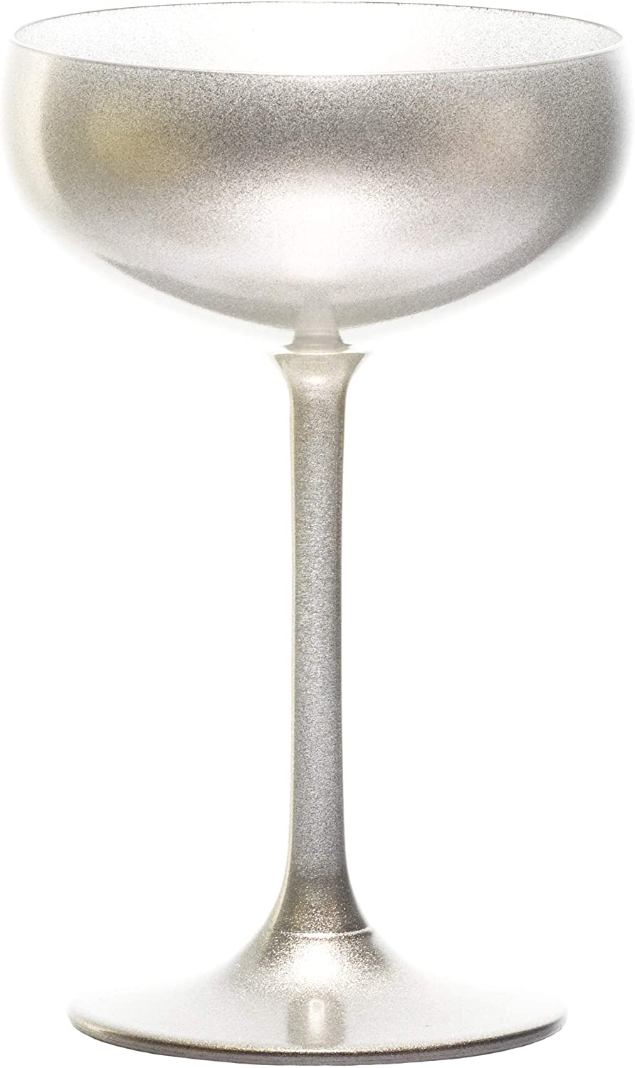 STÖLZLE LAUSITZ Elements Champagne Flutes Silver Set of 6 I Cocktail Bowls Made of High-Quality Crystal Glass 230 ml I Champagne Glasses Set Dishwasher Safe and Shatter-resistant I Coupe Glasses