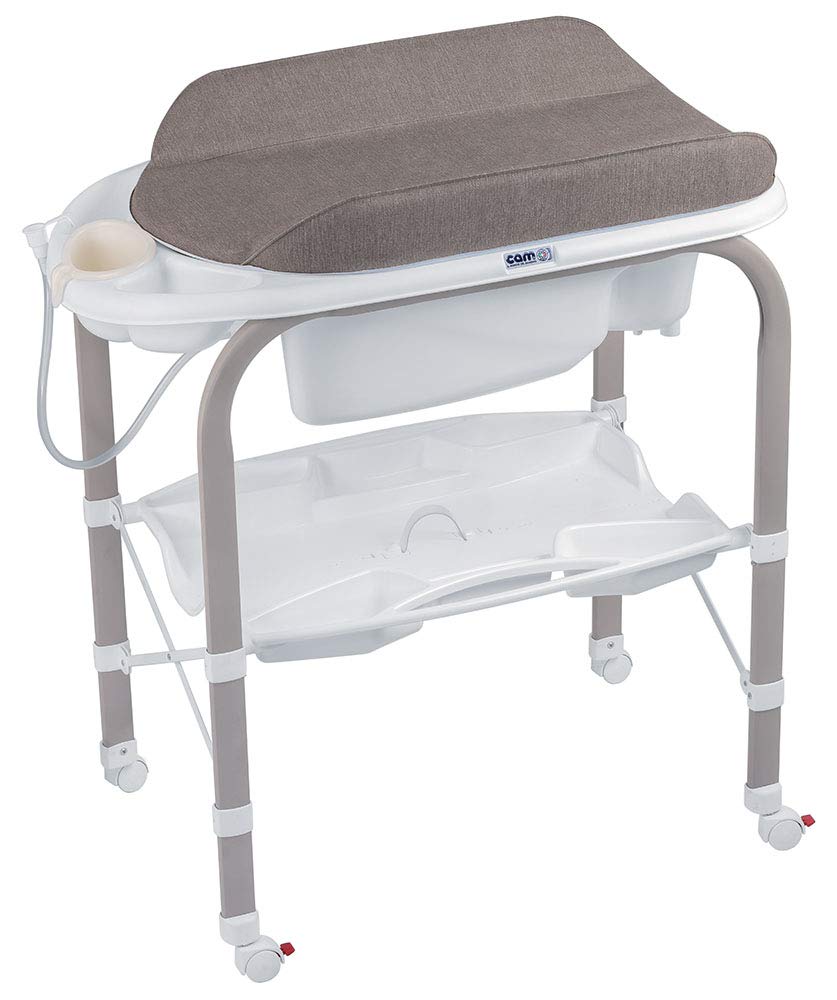 CAM Il mondo del bambino CAM CAMBIO Bath Changing Combination Anti-Tip Safety System Foldable and Space-Saving Made in Italy Baby Bath with Baby Shower Changing Combination
