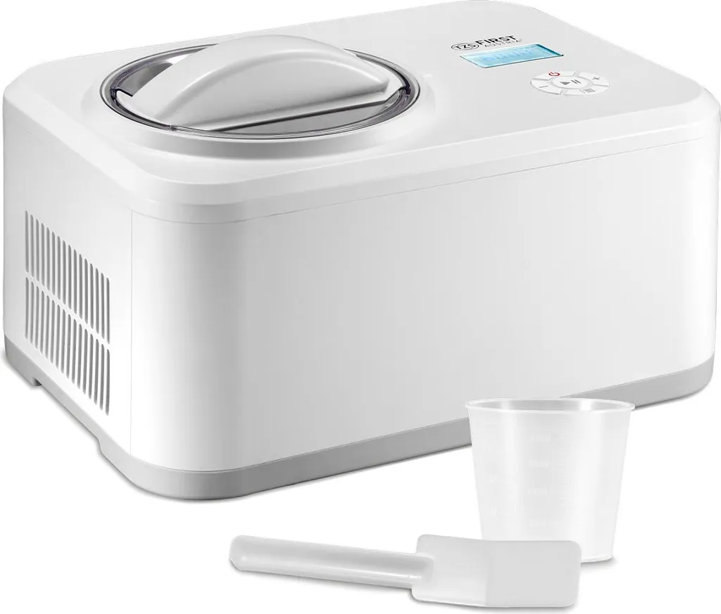TZS First Austria - Ice Cream Maker 1.5L 120W - with Compressor & Cooling Function - Stainless Steel