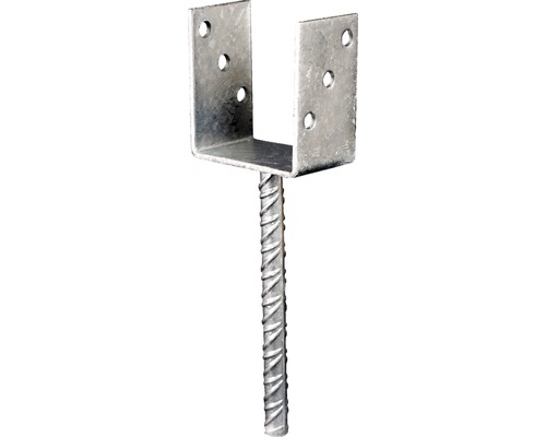 Kaiserthal U-post support with concrete anchor made of corrugated steel 101 x 100 x 200 mm, hot-dip galvanized, 1 piece