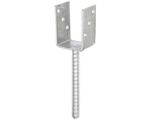 Kaiserthal U-post support with concrete anchor made of corrugated steel 71 x 100 x 200 mm, hot-dip galvanized, 1 piece