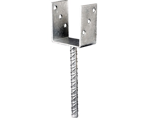 Kaiserthal U-post support with concrete anchor made of corrugated steel 81 x 100 x 200 mm, hot-dip galvanized, 1 piece