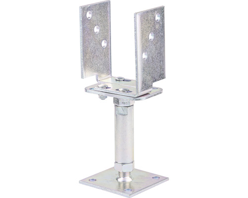 Alberts U-post carrier e.g. Screw-on adjustable 71-161 x 120 x 70 mm galvanized, thick-film passivated 1 piece