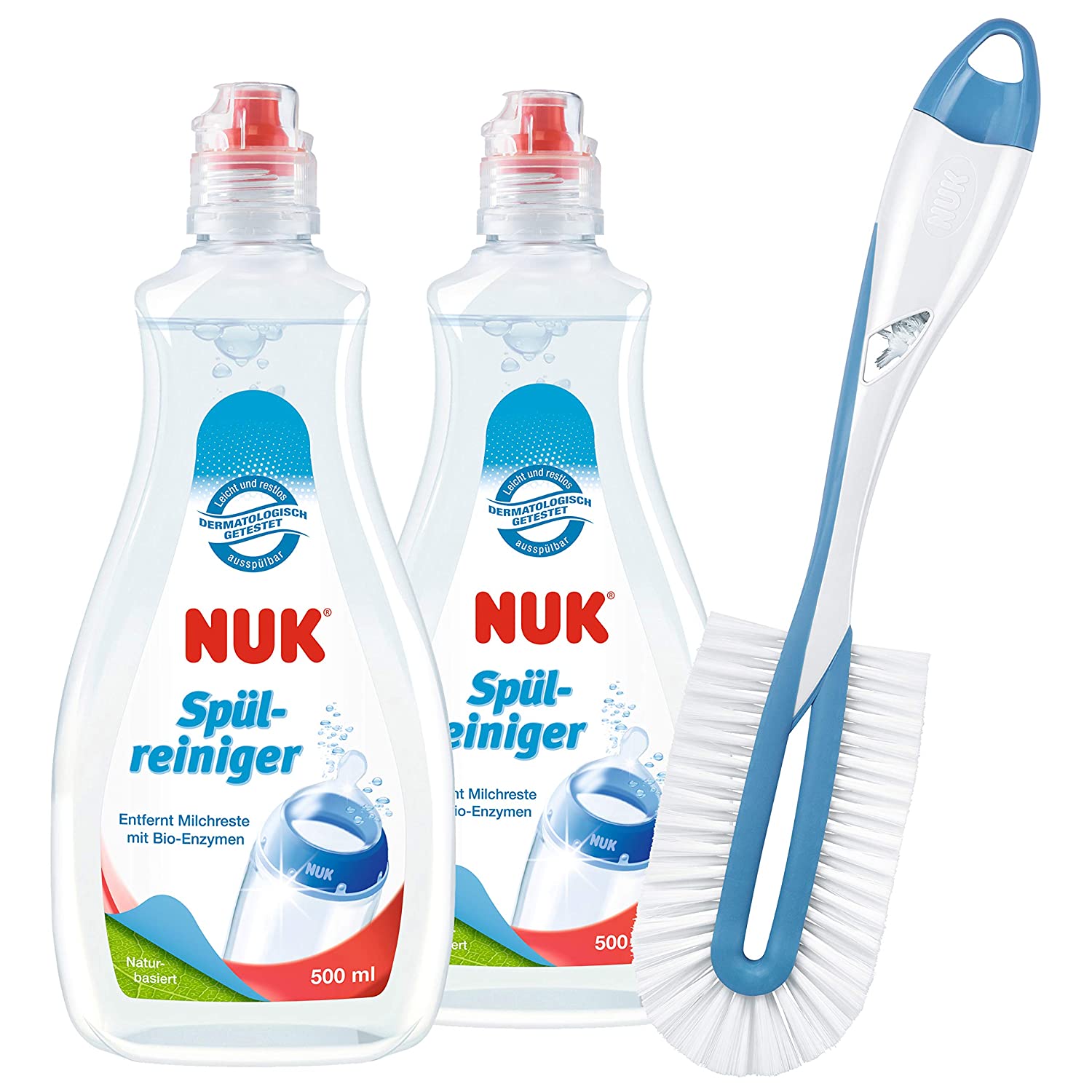 Nuk dish washing liquid for baby bottles, ideal for cleaning baby bottles, teats and accessories, fragrance-free, pH neutral, pack of 3