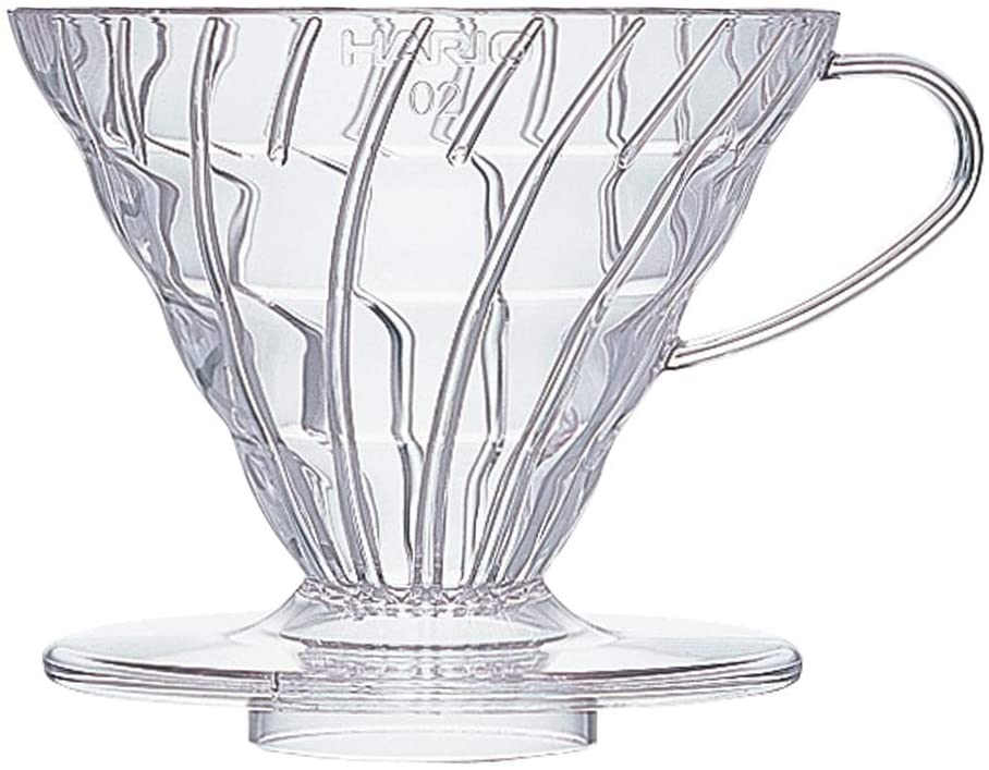 Hario VD 116 mm Diameter Clear Coffee Brewer Cone/Dripper 137 mm width & 102 mm High, 2 – 3 Cups, Pour from Methacrylate Plastic Manual Brewers & Over (Japan import)