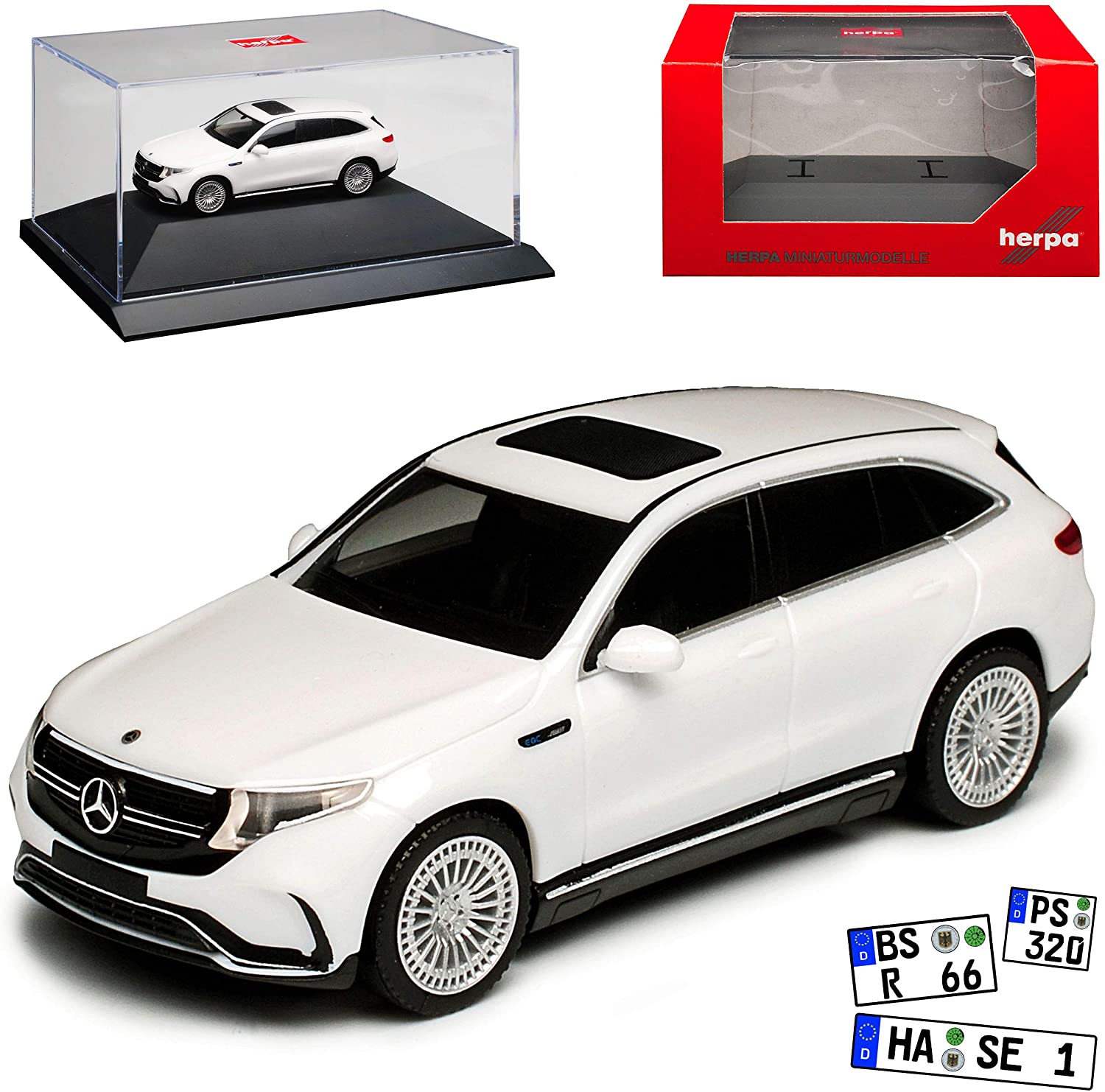 Herpa Mercedes-Benz Mercedes-Benz Eqc N293 Suv Amg Polar White From 2019 With Socket And Displa