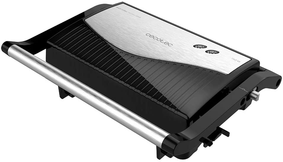 Cecotec Rock\'n Grill 750 Full Open Rockstone Coating, Maximum Non-Stick and Better Cleaning, Opening 180°C, Cold Touch Handle, 750 W