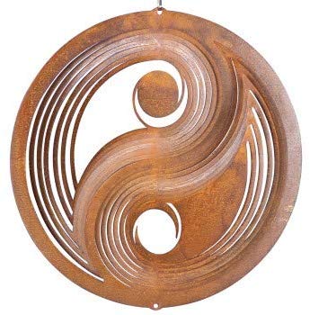 Cim Orbit Yinyang Stainless Steel Wind Chime With Ball Bearing Swivel, Hook