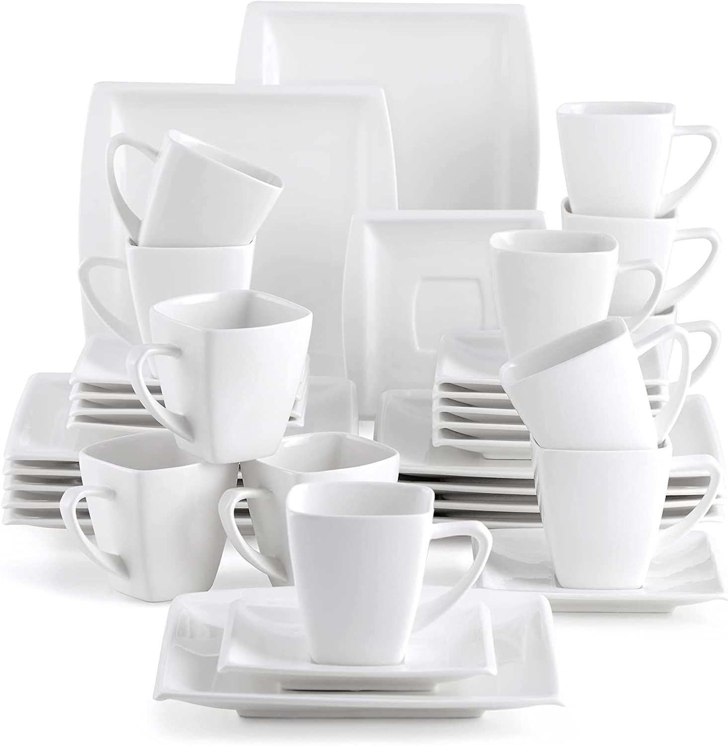 MALACASA Blance Series 32- / 60-Piece Crockery Set for 12 People