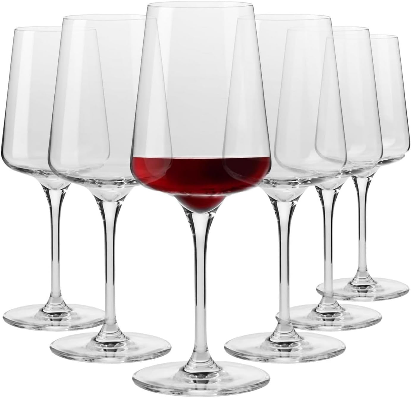 Krosno Store Krosno Red Wine Glasses | Elegant Design | Set of 6 Glasses | 500 ml | Infinity Collection | Ideal for Home, Restaurants and Receptions | Dishwasher Safe | Lead-Free Crystal Glass