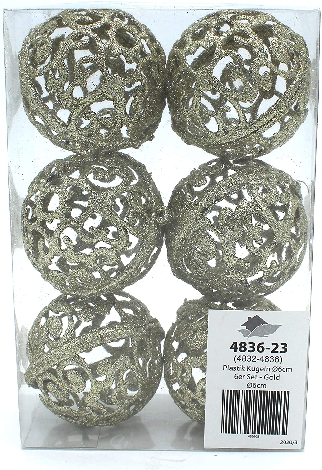Daro Deko Christmas Glitter Bauble, 6 cm
