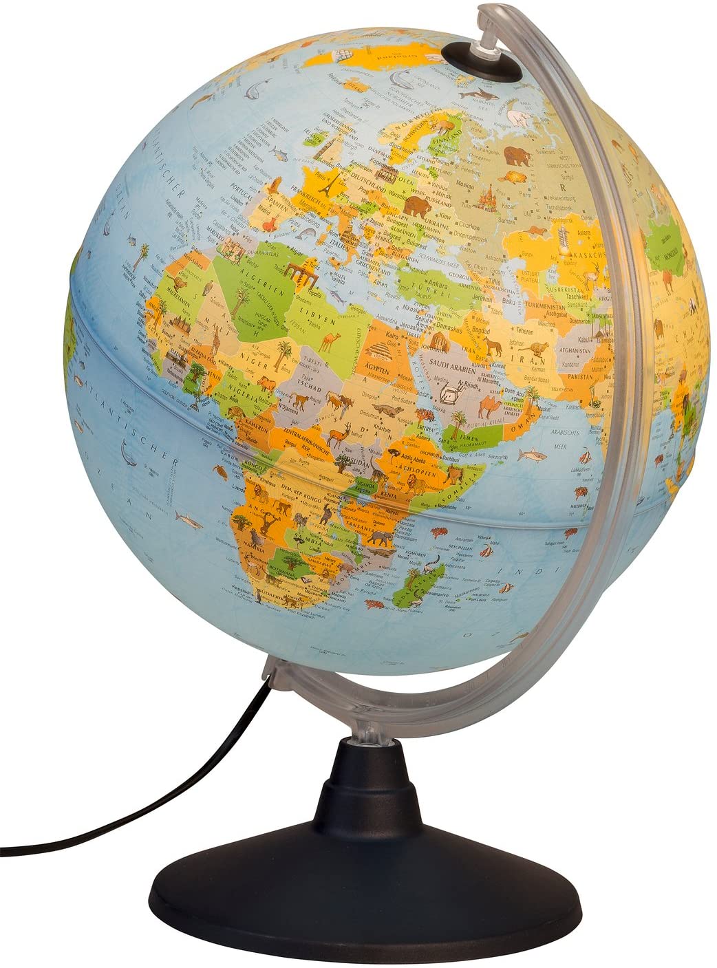 IDENA 22059 Children Educational Toy with Animal Pictures, Globe 30 cm diam