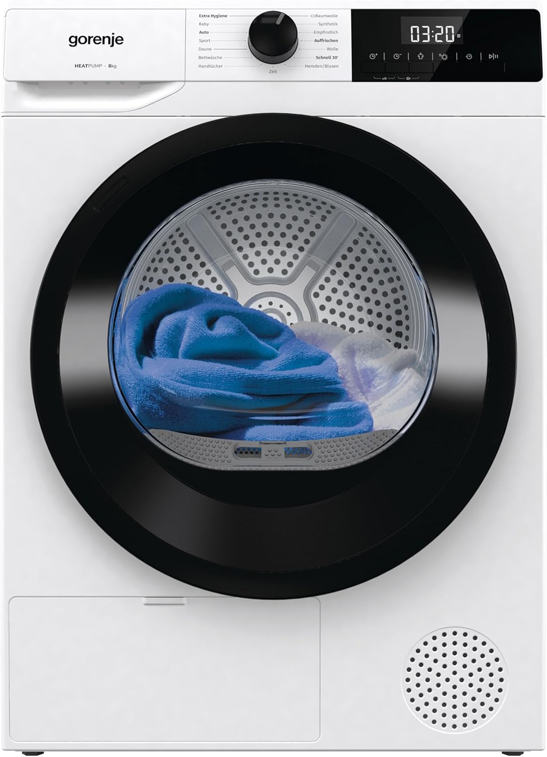 Gorenje DHNE83 Dryer / Condensation with Heat Pump / 8 kg / 15 Programmes / TwinAir / Humidity Sensor / Time Delay / Favourite Programs / LED Display / Energy Efficiency Class A+++