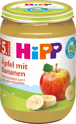 HiPP Fruit apples with bananas, from the 5th month, 190 g