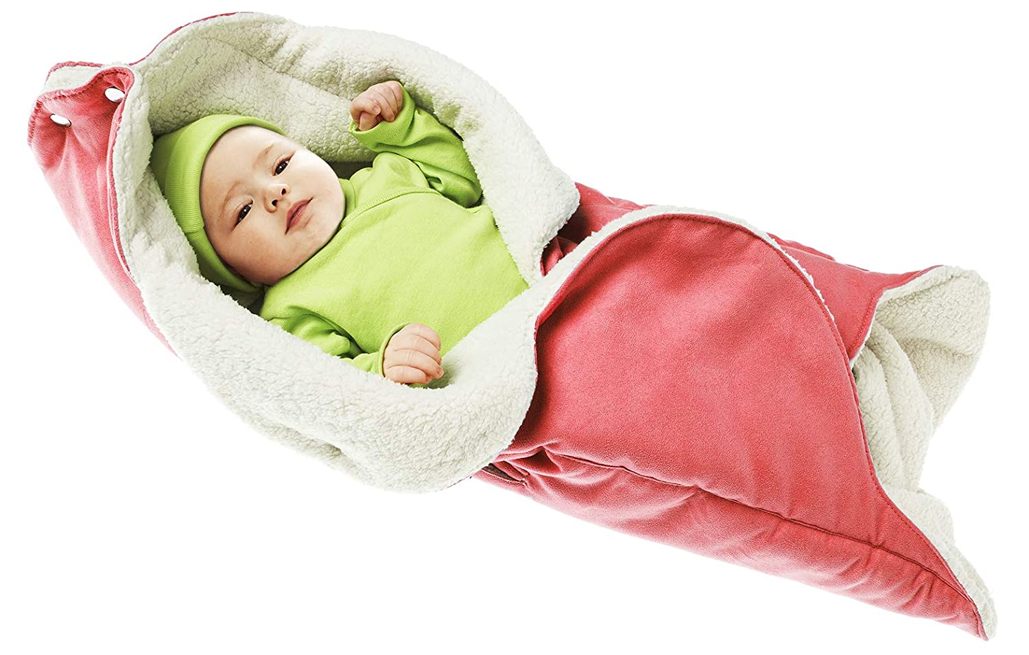 Wallaboo Nore, Very Luxurise and Soft Blanket in a Flower Design. red