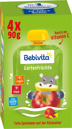 Bebivita Quetschie Bärenfark garden fruits from 1 year, 4x90g, 0.36 kg