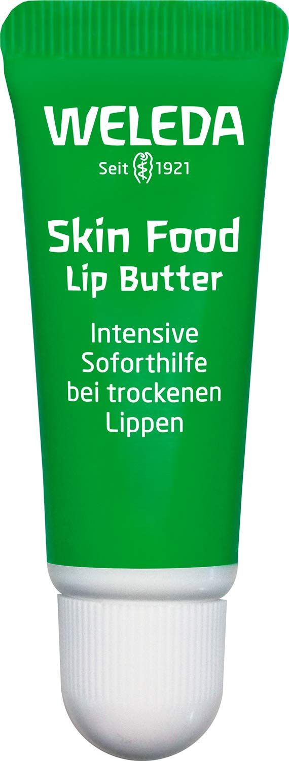 WELEDA Bio Skin Food Lip Butter, Natural Cosmetics Lip Care Made of Beeswax & Sunflower Oil for Dry Lips, Makes Brittle Lips Soft and Delicate (1 x 8 ml)