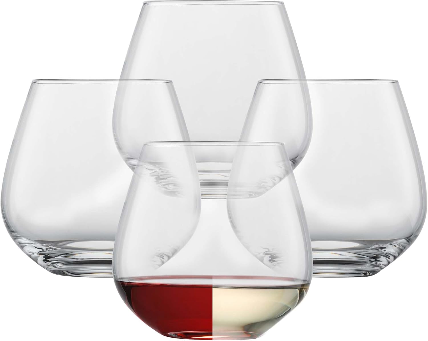 SCHOTT ZWIESEL Forté Wine Cups (Set of 4), Stemless Tumbler for Various Types of Wine, Dishwasher Safe Tritan Crystal Glasses, Made in Germany (Item No. 123619)