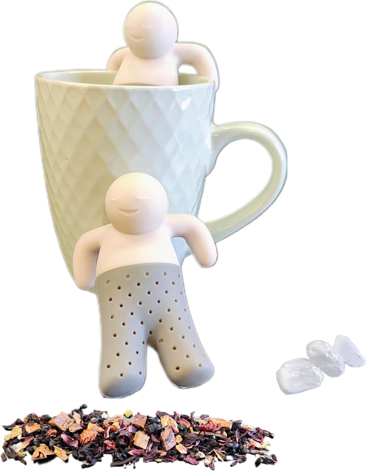 Ktchnhlprz Teemännchen Set of 2 Silicone Tea Strainer Loose Tea Infuser Flexible Silicone Reusable Tasteless