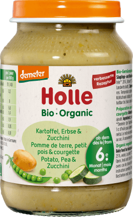 Holle baby food Vegetables Potatoes with peas & zucchini from the 6th month, demeter, 190 g