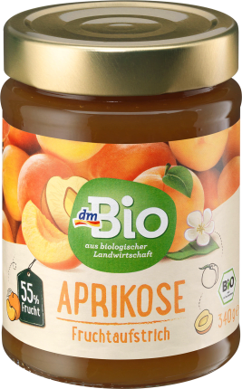 dmBio Apricot fruit spread 55%, 340 g