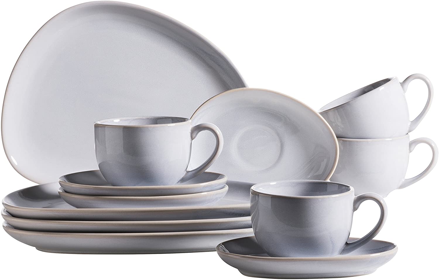 Mäser Il Lago 12-Piece Breakfast Set Ceramic Coffee Service With Coffee Cup