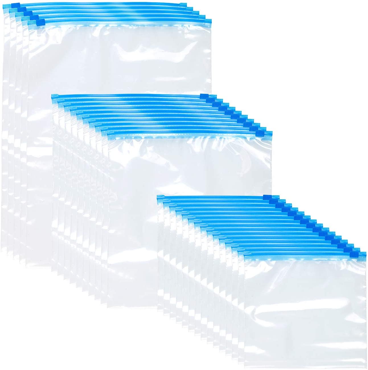 Rosenstein & Söhne Freezer bags: 30 zip lock freezer bags, 1/3/6 litres, 68 µm (freezer bag zip)