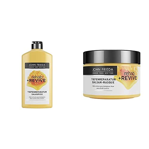 John Frieda Rehab + Revive Complete Set for Extremely Damaged Hair - Shampoo, Conditioner and Treatment - Deep Repair for Hair Set: 750 ml