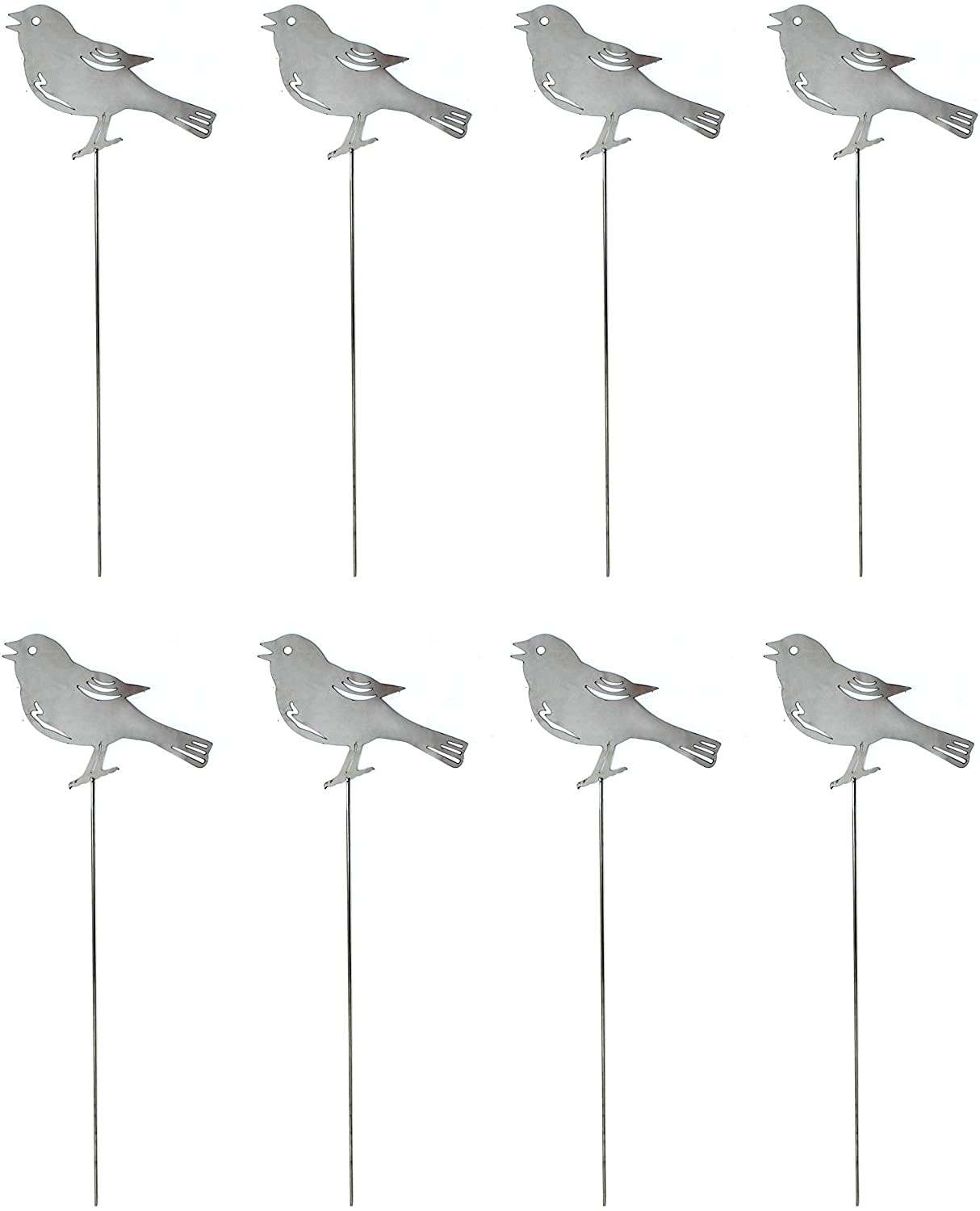 DARO DEKO Daro Decoration Metal Garden Plug Bird Silver High Gloss 12 X 8.5 Cm 30Cm R