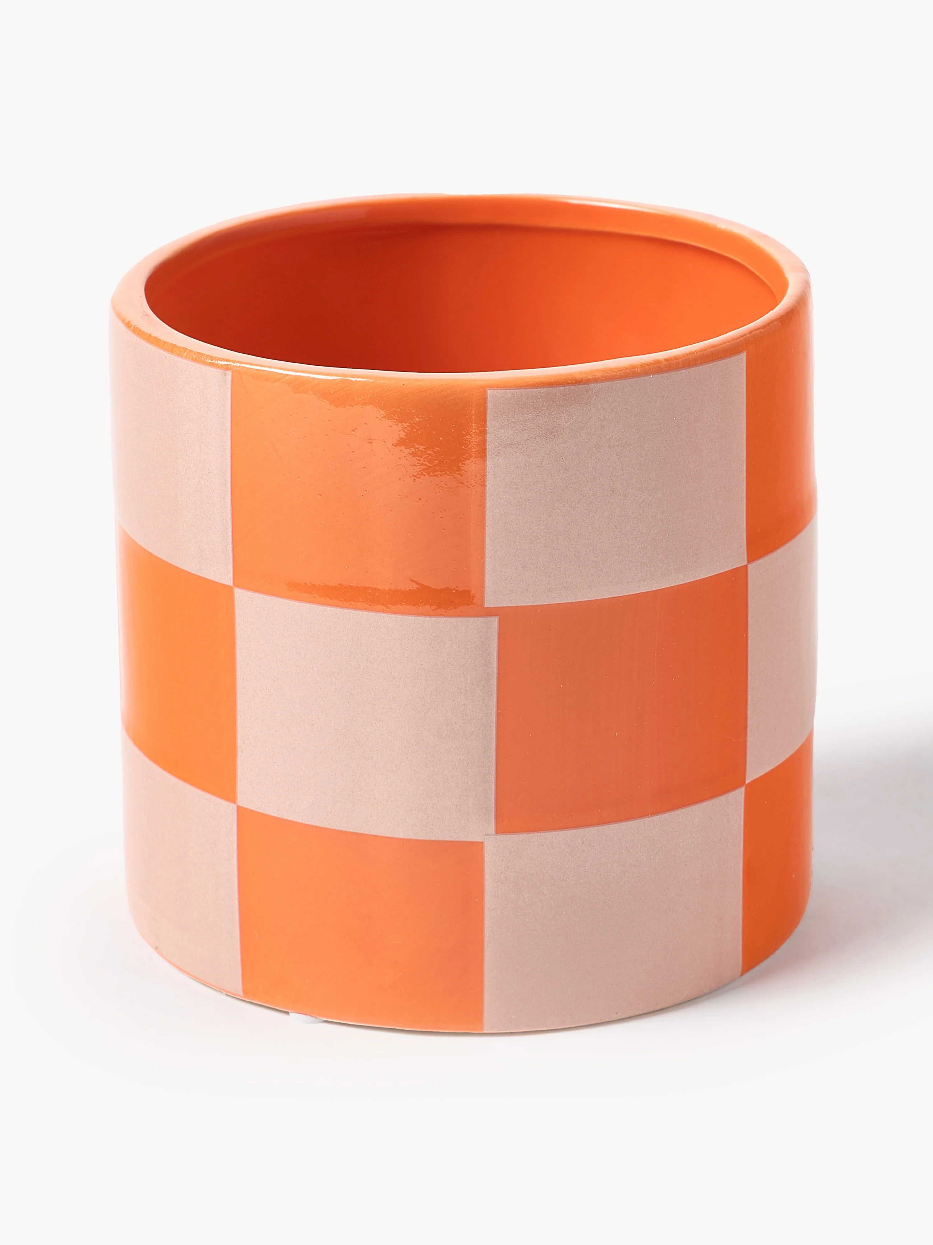Westwing Collection Planter blocks made of dolomite, Orange, Peach