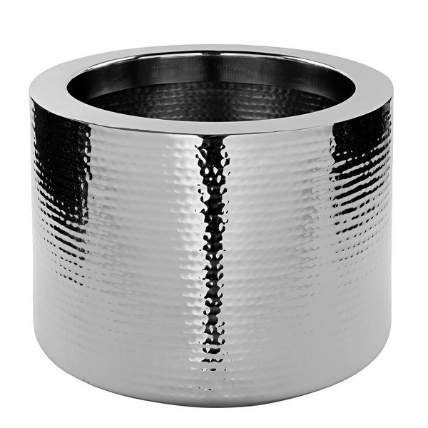 Planter flower pot Nossa hammered stainless steel (30cm) from Fink