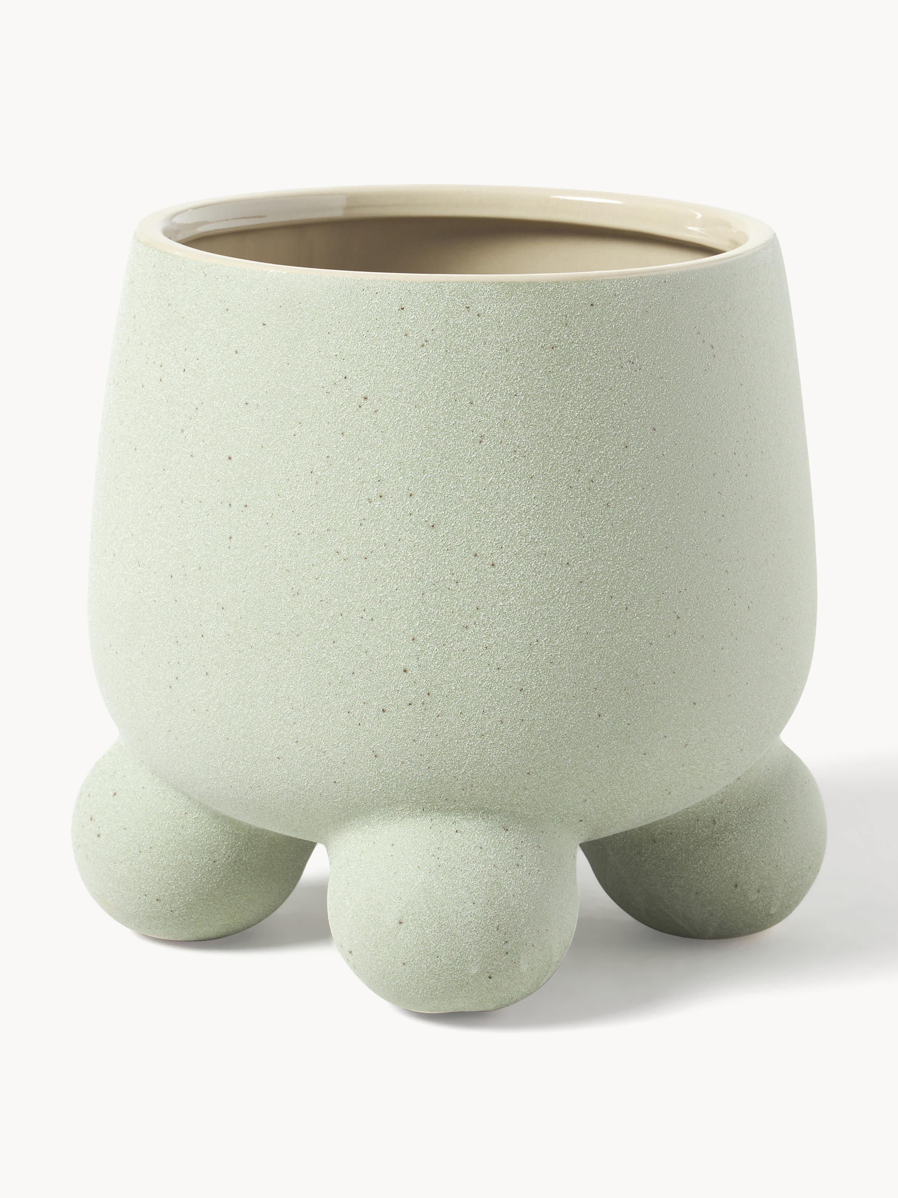 Westwing Collection Übertopf Olea, H 26 cm, Sage green, matte