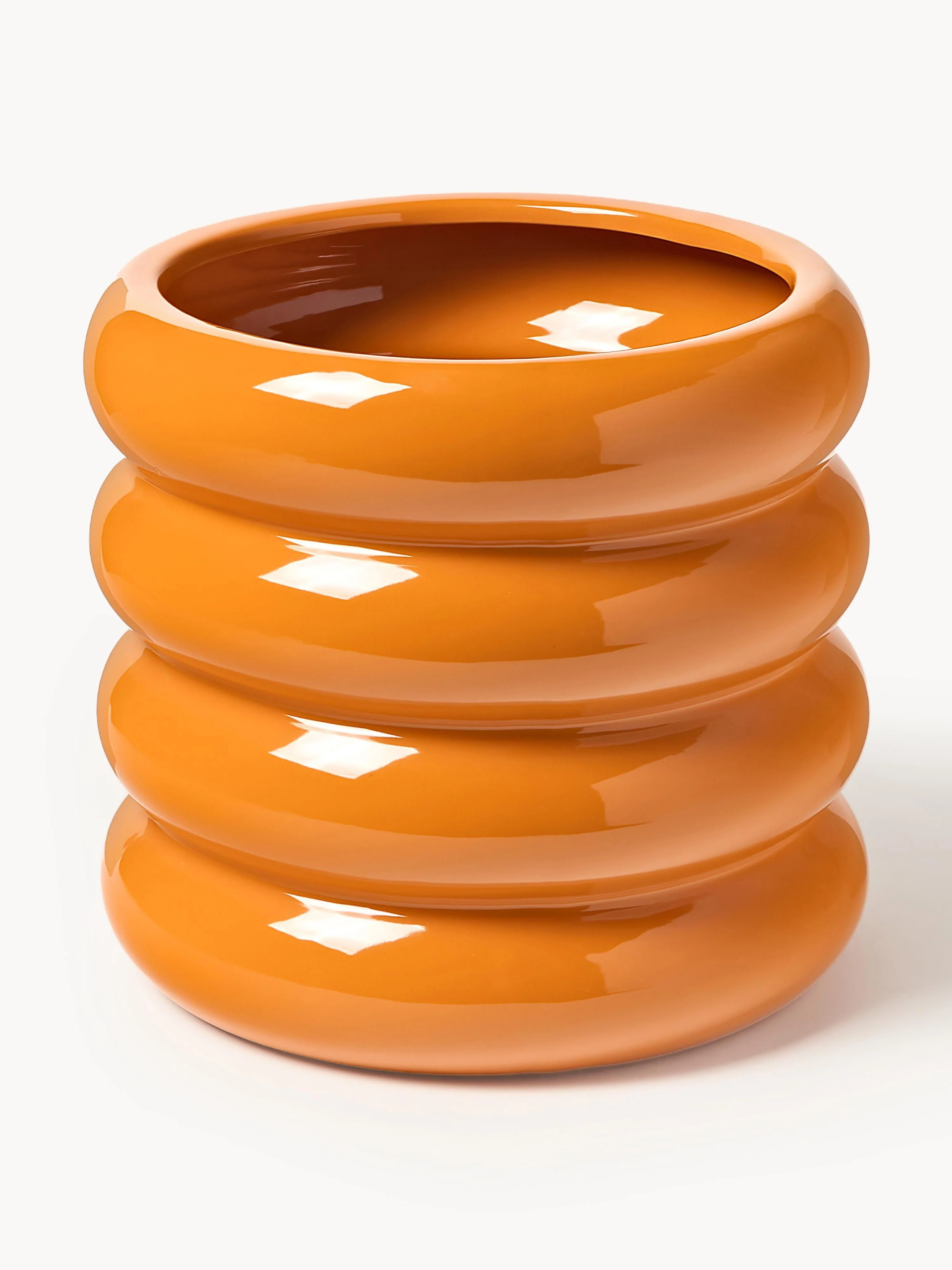Westwing Collection Rudi planter, H 30 cm, Orange, shiny