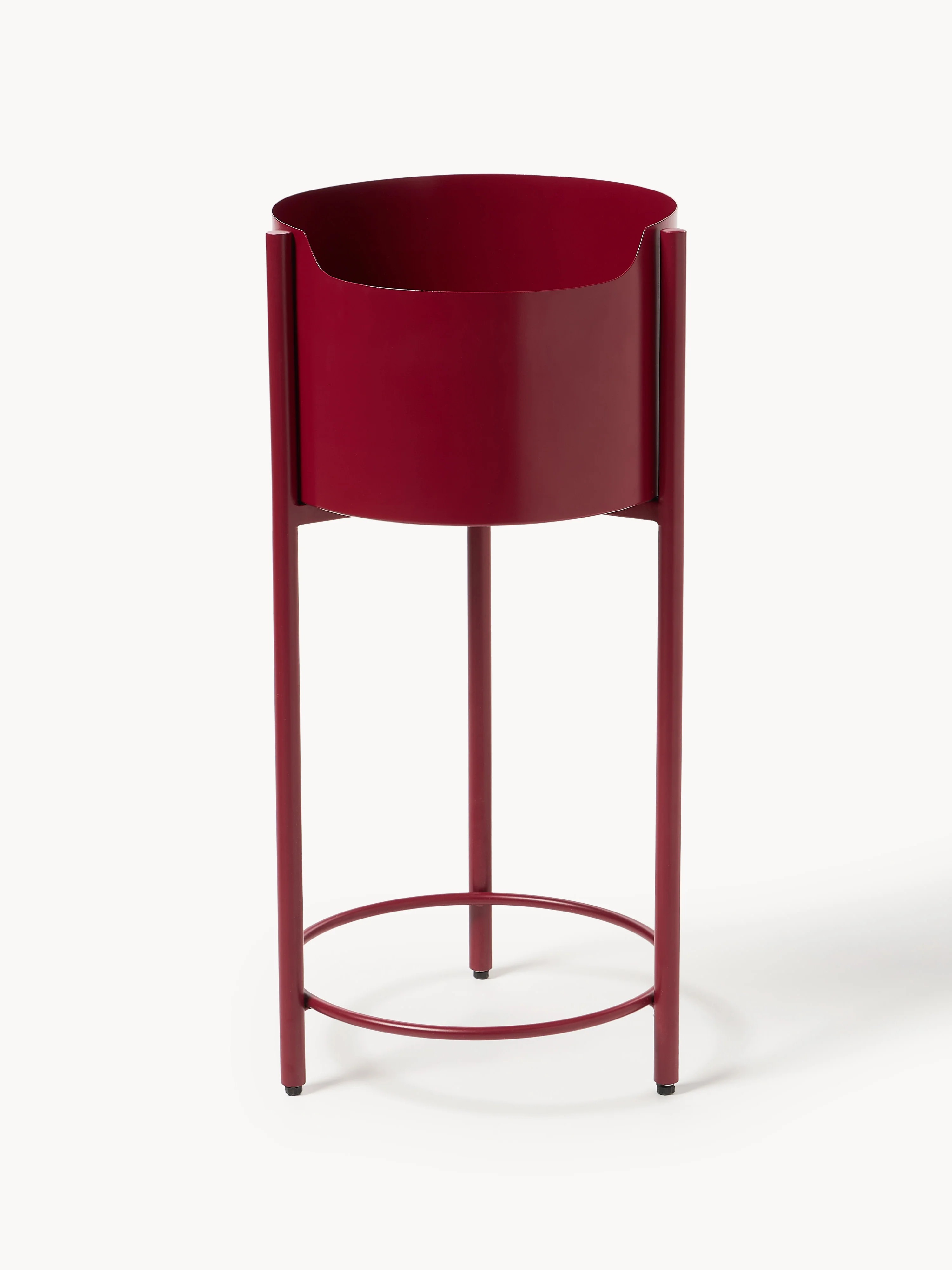 Westwing Collection Taru metal planter, H 65 cm, Bordeaux, matt