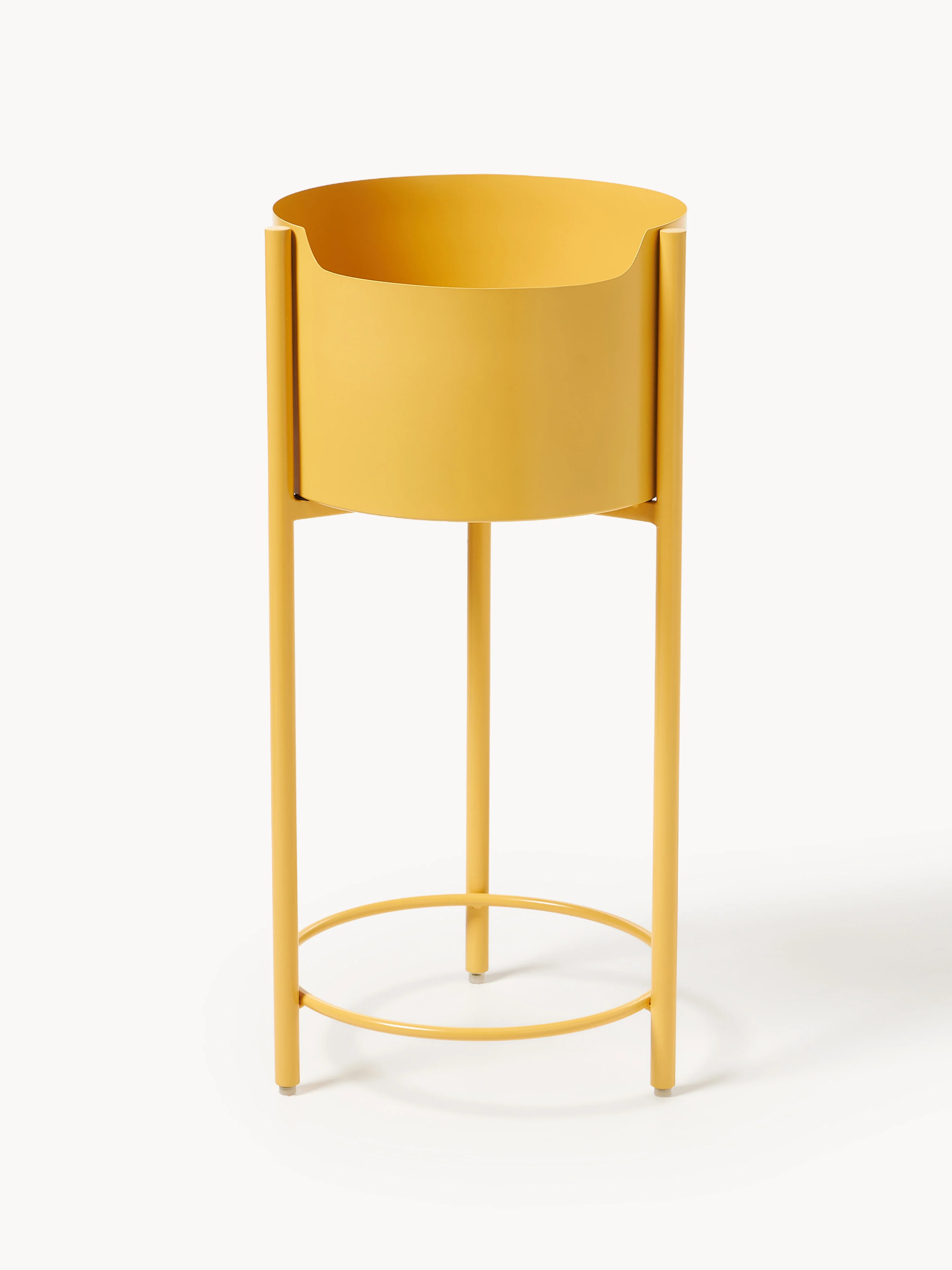Westwing Collection Taru metal planter, H 65 cm, Ochre, matte