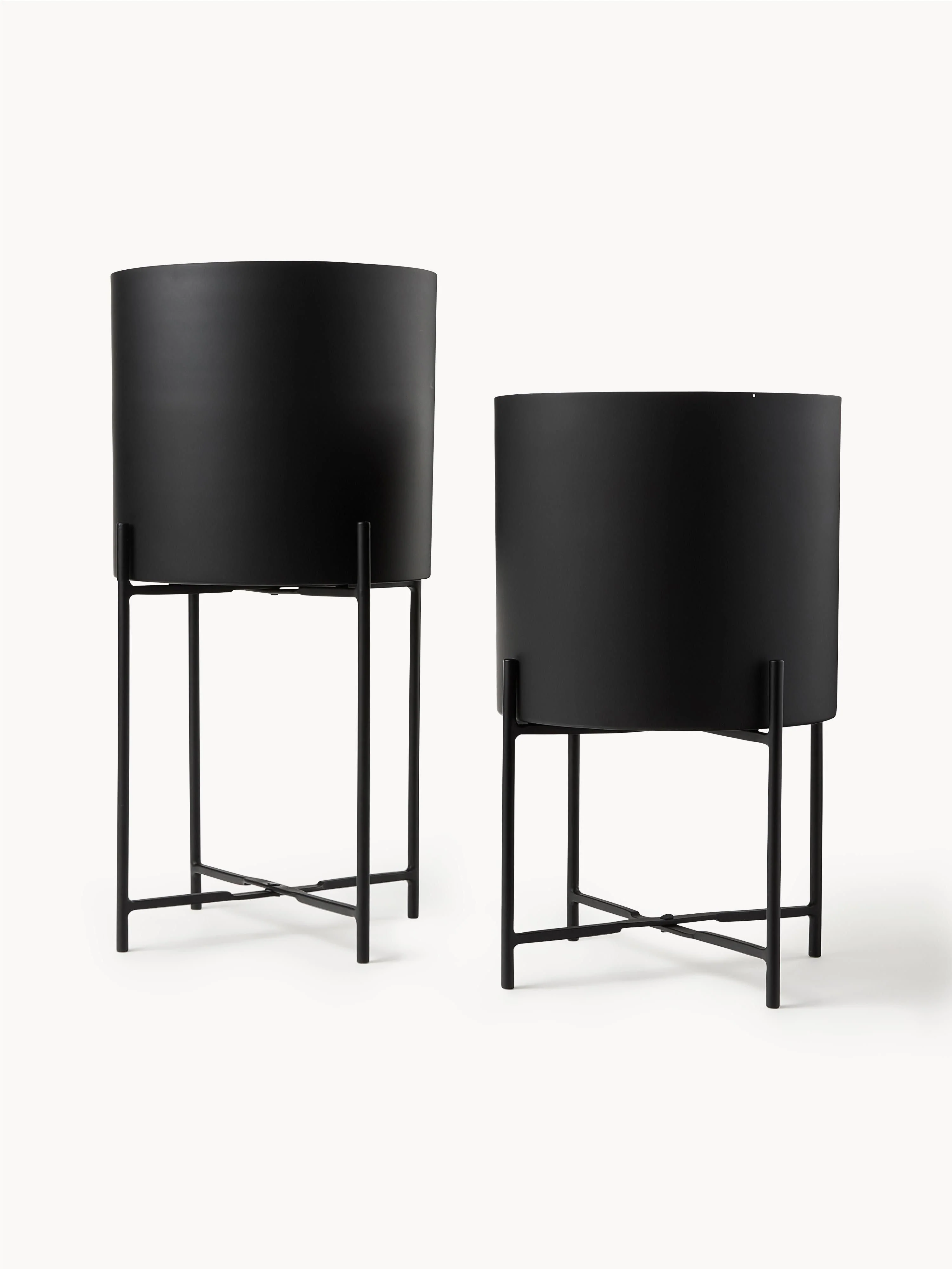 Westwing Collection Mina metal plant pots, set of 2