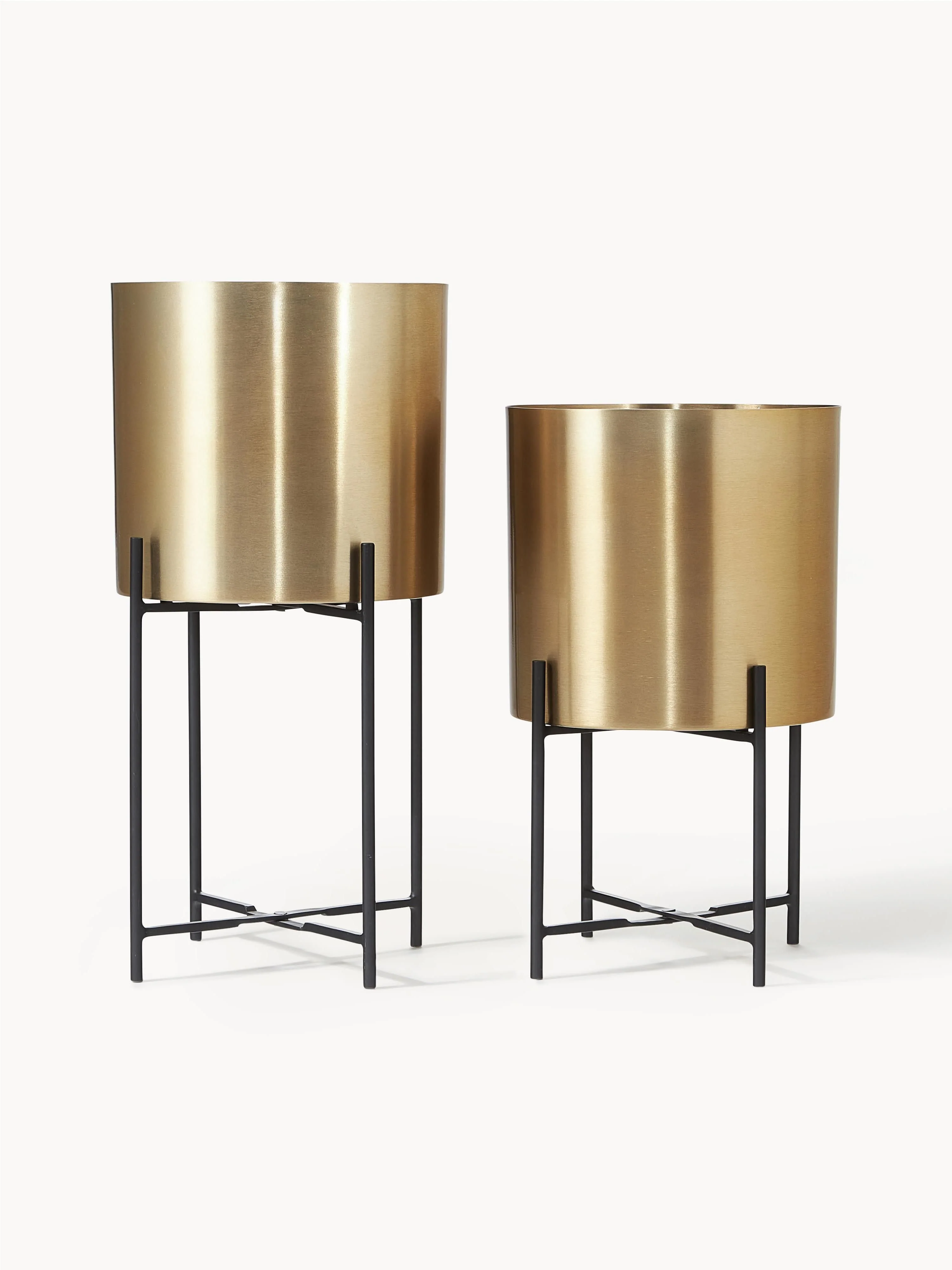 Westwing Collection Mina metal plant pots, set of 2