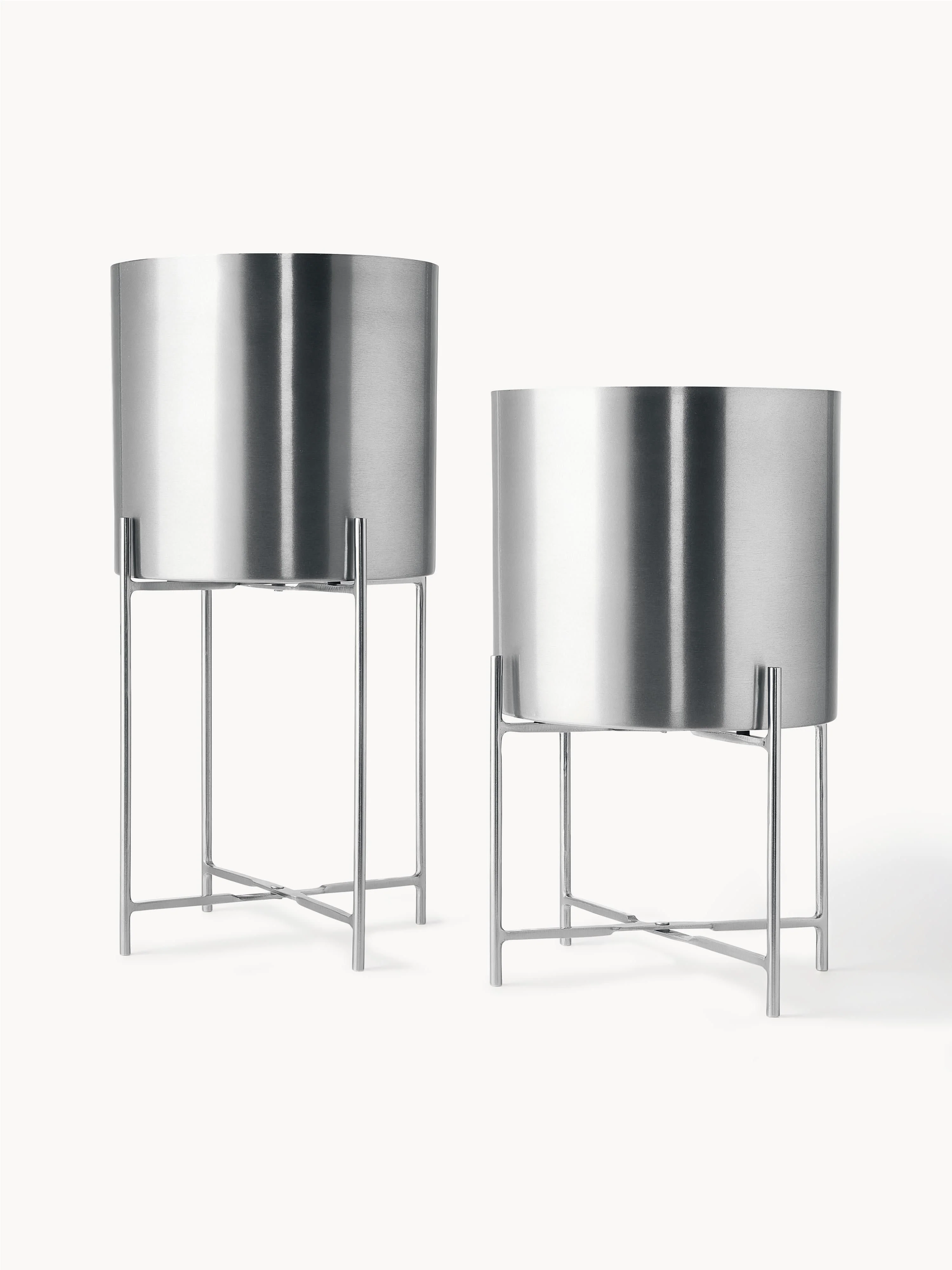 Westwing Collection Mina metal plant pots, set of 2