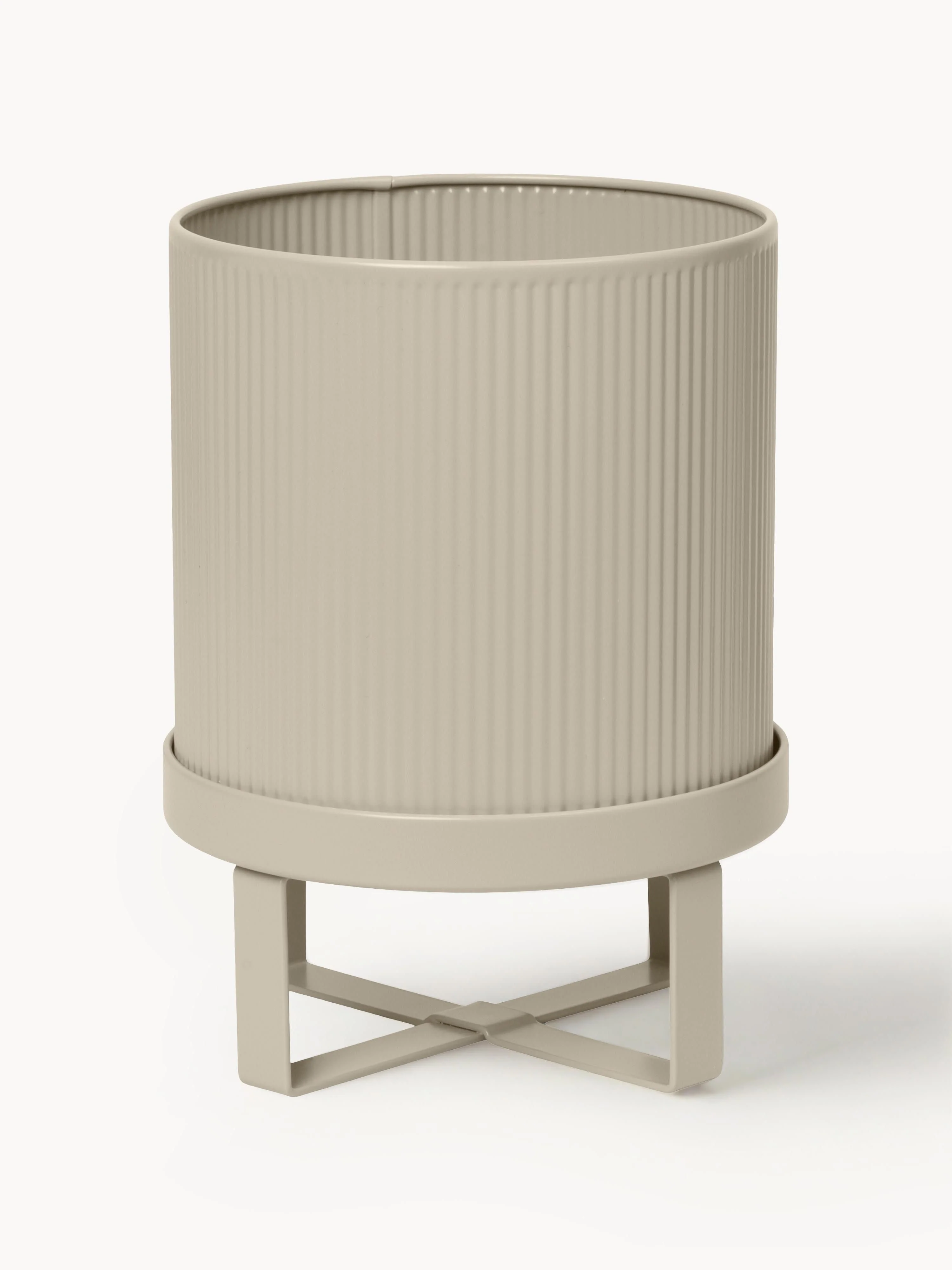 Ferm Living Plant pot with ribbed surface, H 24 cm, Light beige